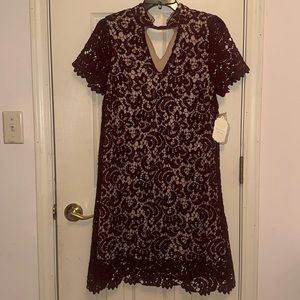 NWT Altar’d State Burgundy Lace Dress Size M